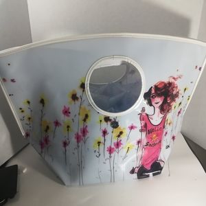 XL white Izak vinyl tote